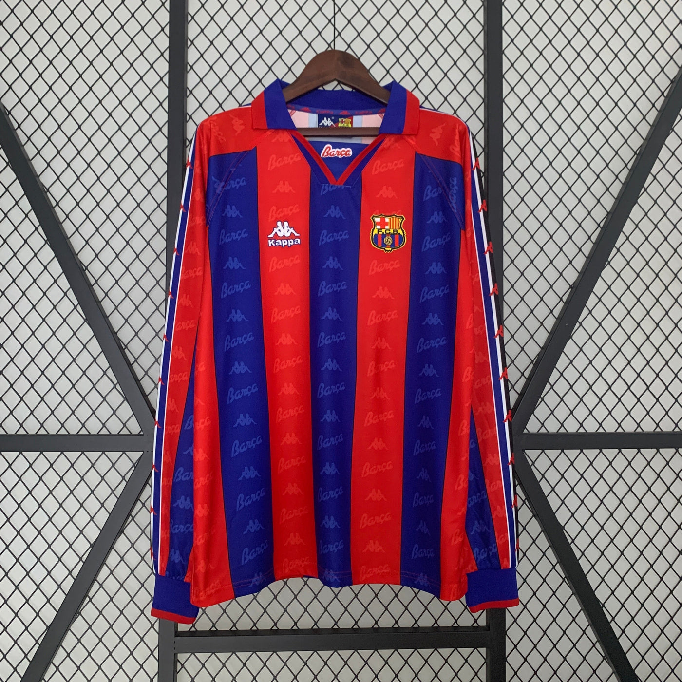 BARCELONA I 96/97 HOMBRE (RETRO) MANGA LARGA - Vitrine Futebolística
