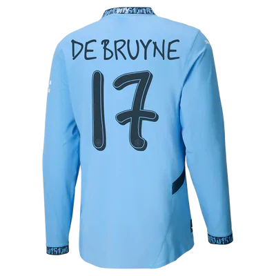 #17 De Bruyne Manchester City Titular Camiseta 2024/2025 Long Sleeve