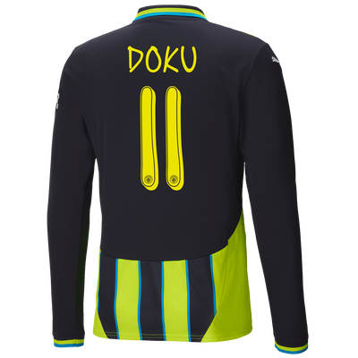 #11 Doku Manchester City Visitante Camiseta 2024/2025 Long Sleeve