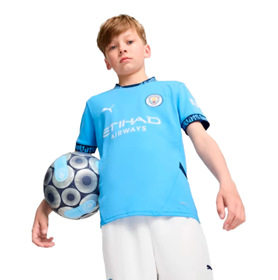 Kids Manchester City Titular Kit 2024/2025 - White Blue