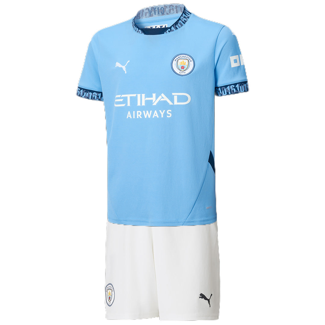 Kids Manchester City Titular Kit 2024/2025 - White Blue