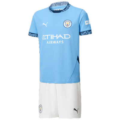 Kids Manchester City Titular Kit 2024/2025 - White Blue