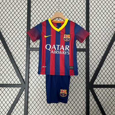 CAMISETA BARCELONA I 13/14 CONJUNTO INFANTIL (RETRO) - Vitrine Futebolística