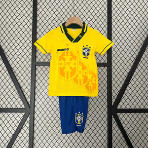CAMISETA BRASIL I 94 CONJUNTO INFANTIL (RETRO) - Vitrine Futebolística